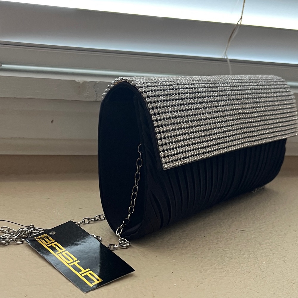 Sasha Black and Silver Clutch - Picture 3 of 4